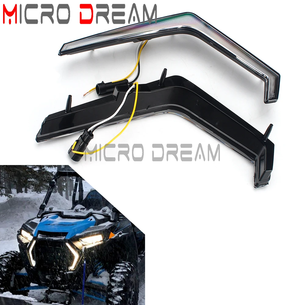 

2PCS 12V LED Front Turn Signal Lamp Signature Amber White Lamp For Polaris RZR XP Turbo S 4 Turbo Xp 1000 XP 4 XP4 1000 18-21