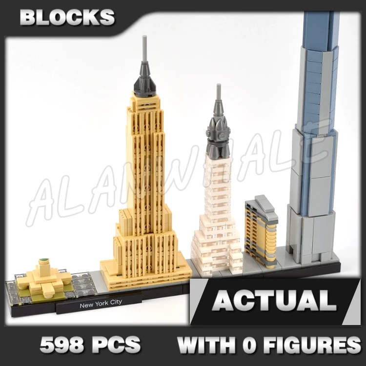 

598pcs Architecture Skyline New York City Empire State Flatiron Chrysler Center 20028 Building Block Toys Compatible With Model