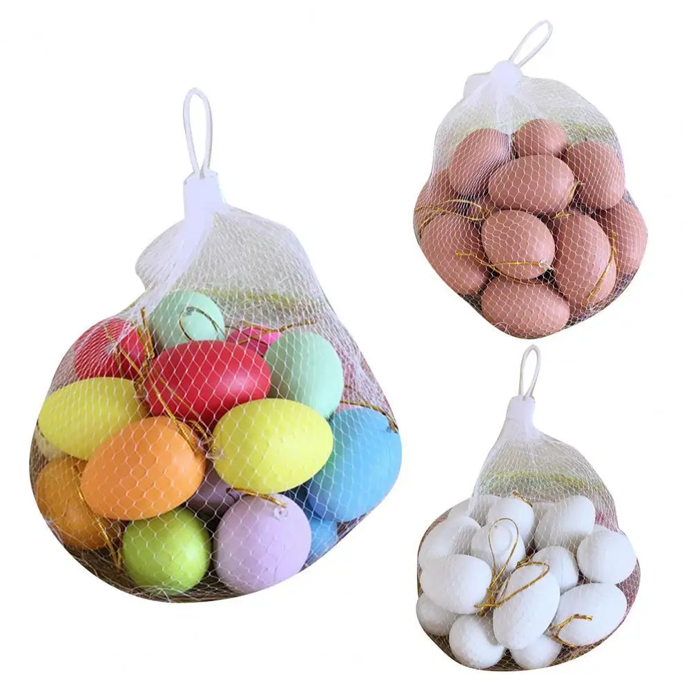 

20Pcs Hanging Decor Solid Color Craft Ornaments Plastic DIY Painting Easter Eggs for Easter Gifts