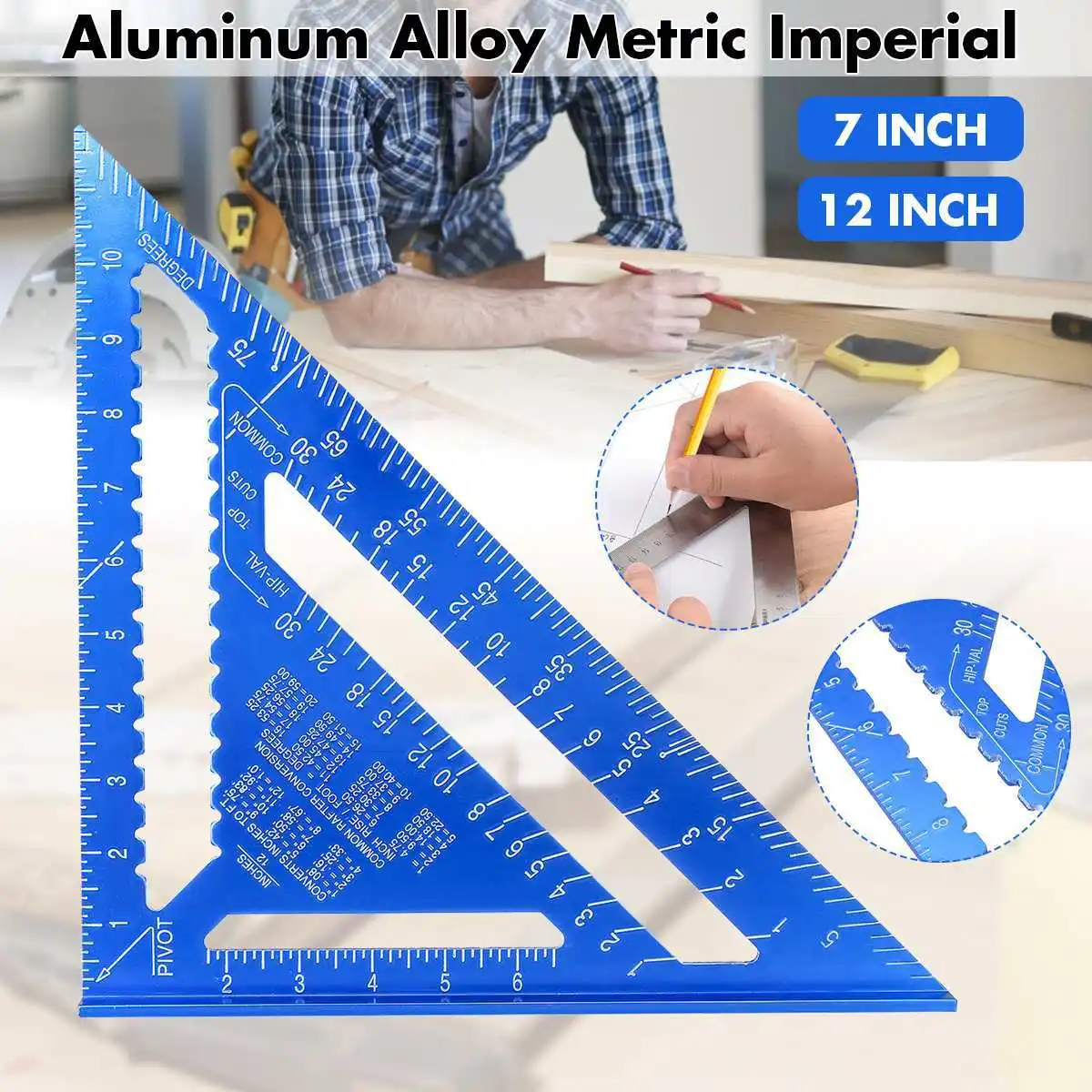 

7 inch 12 inch metric square 90 degree square aluminum alloy woodworking measuring square