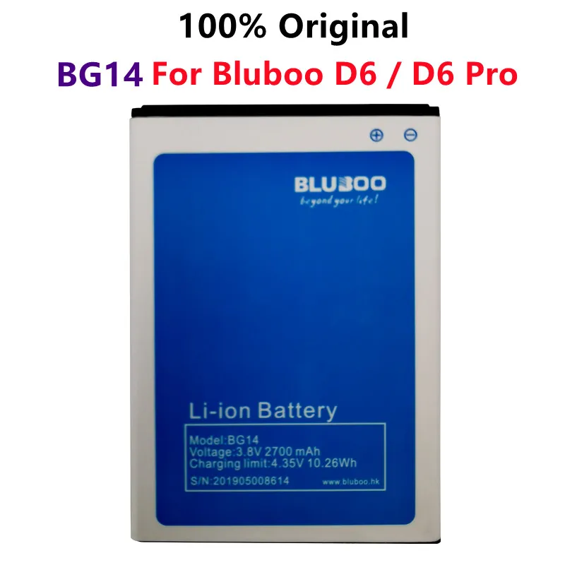 

2022 years 100% Orginal BG14 3.8V Battery 2700mAh For Bluboo D6 / D6 Pro High Quality Phone Replacement Batteries Bateria