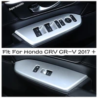 car inside door trim panel pull handle window switch button frame cover matte carbon fiber look for honda crv cr v 2017 2020