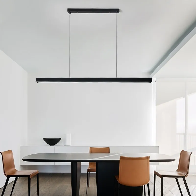 Дешево Nordic подвесной светильник Led линейный подвесной светильник внутреннего Кухня аксессуары декоративная подвеска для Гостиная люстра в стиле ...