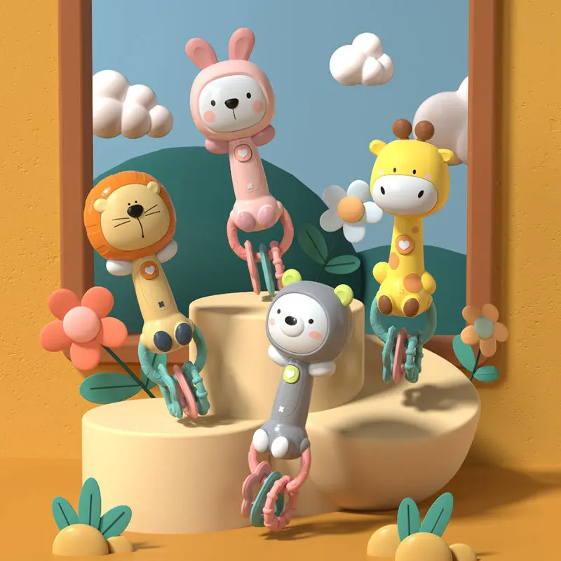 

Электронные погремушки, Прорезыватель для зубов, колокольчик Монтессори, сенсорные игрушки для новорожденных, Детские Подарочные игры для детей 0, 12, 24, 36 месяцев