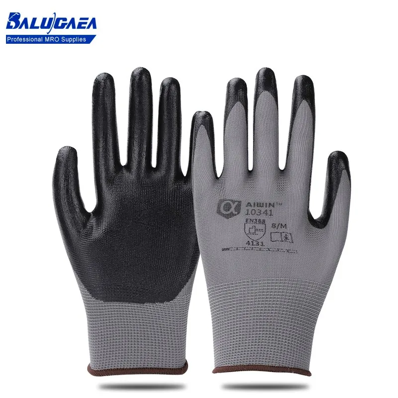 

1/2/5/6/10/12/24 Pairs Work Gloves Security Protection Nitrile Gloves Smooth Working Gloves for Construction Gardening Gloves