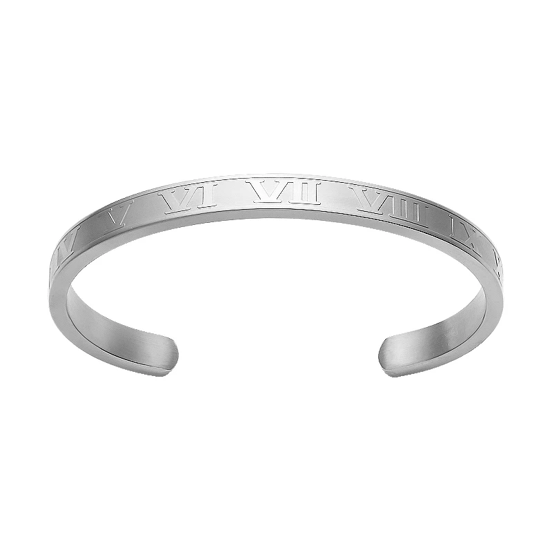 Женские дизайнерские браслеты из нержавеющей стали с римскими цифрами, открытые браслеты, Свадебные Элегантные винтажные повседневные деловые браслеты в подарок