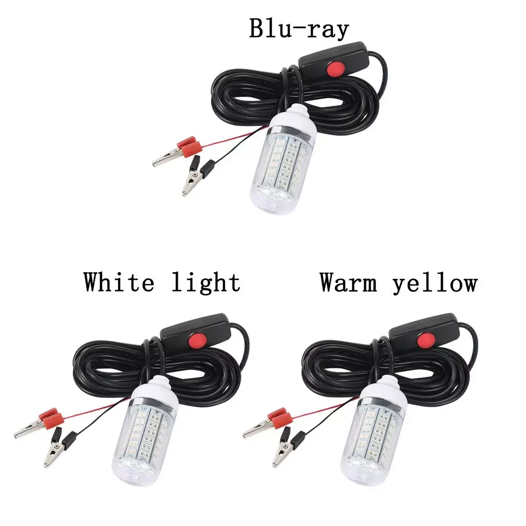 

12V 108 LEDs Submersible Fishing Light Underwater Fish Finder Lamp with 5m Cord Battery Clip Fishing Light Boat Attract Fishes