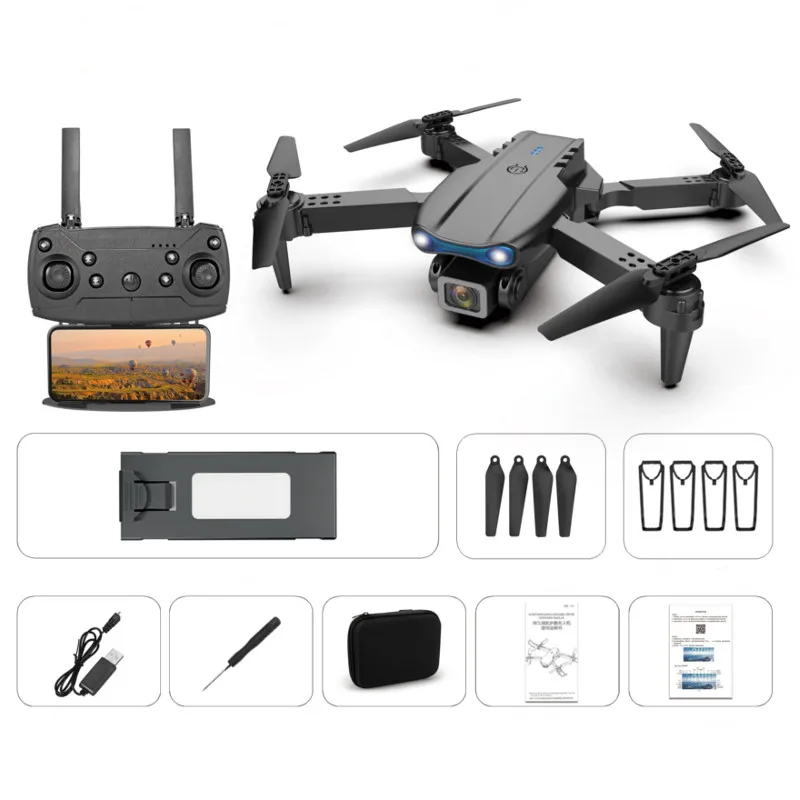 

E99 PRO Mini WiFi FPV with 4K HD Dual Camera Air Hovering 15mins Flying Foldable RC Drone Quadcopter RTF Helicopter Toys