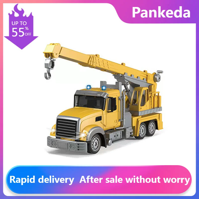 

1:24 Remote Control Engineering Car Toy Children's Christmas Gift Crane Mixer Truck Excavator Simulation Model with Light Car