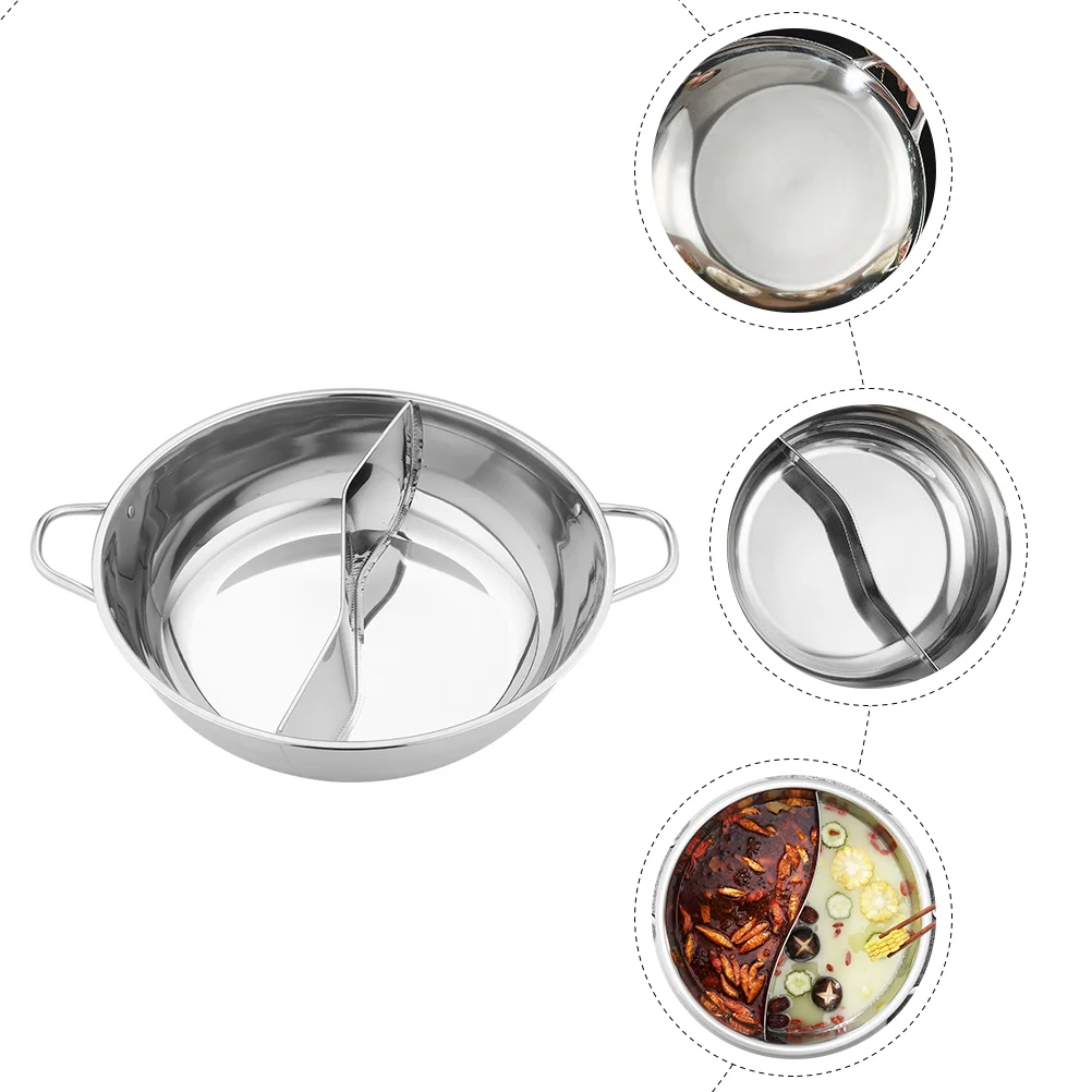 

Stainless Steel Mandarin Duck Pot Cheese Fondue Stock Double Flavor Hot Shabu Divider Cookware Chinese Style Melting