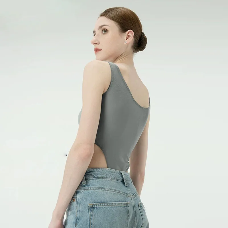 Женский танцевальный комбинезон без рукавов с высокой талией