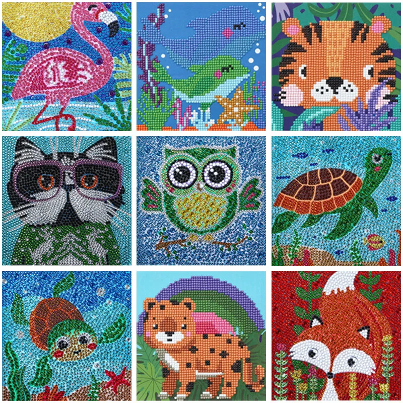 

Наборы для алмазной живописи для детей, 5D мозаика без рамки с мультяшными животными, легко сделать своими руками, полный набор для рисования...