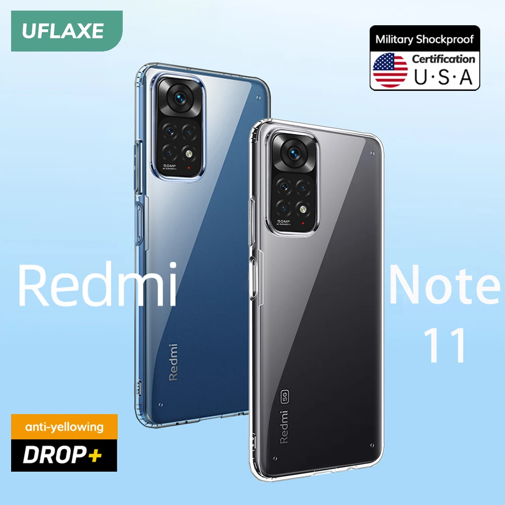 

UFLAXE Shockproof Hard Case for Xiaomi Redmi Note 11 / 11S / Note 11 Pro Plus 5G Germany Bayer Clear Cover anti-yellow Casing