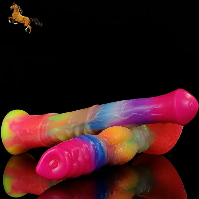 

Новый светящийся конский фаллоимитатор Mook с большим узлом волк фаллоимитатор с присоской Мягкая силиконовая Анальная пробка красочная секс-игрушка для пар флирт