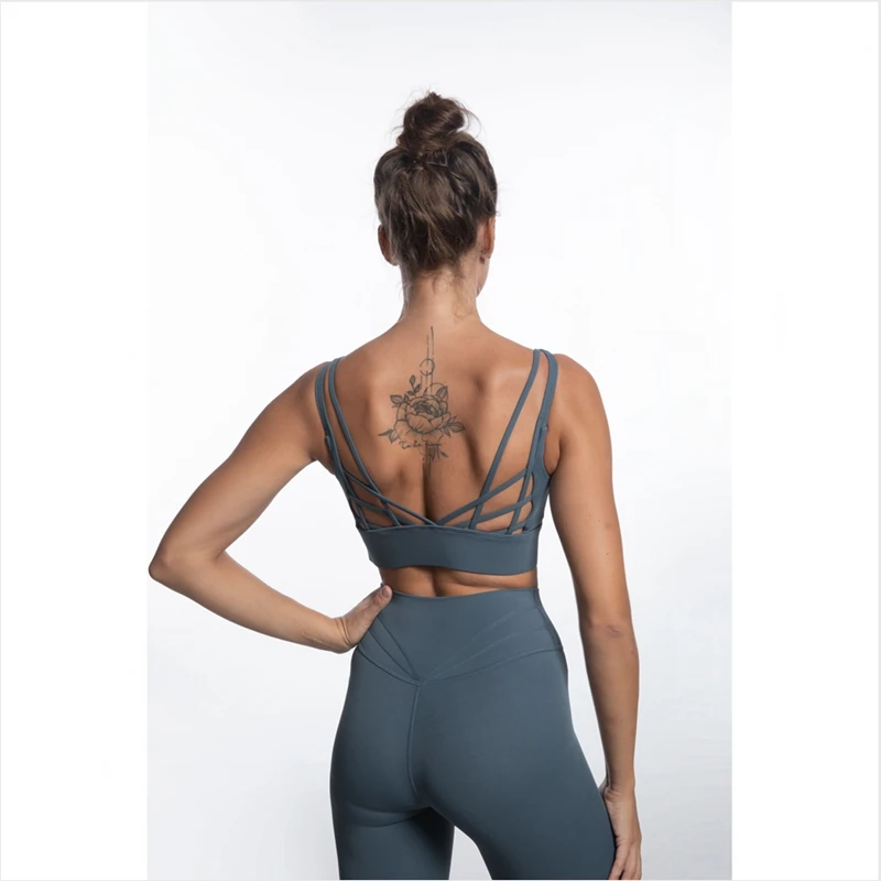 Yoga Sets Women's 2 Piece Set Leggings Elastic Sports Bras Woman Gym Clothing Fitness Sportswear Workout Seamless Sports Suits