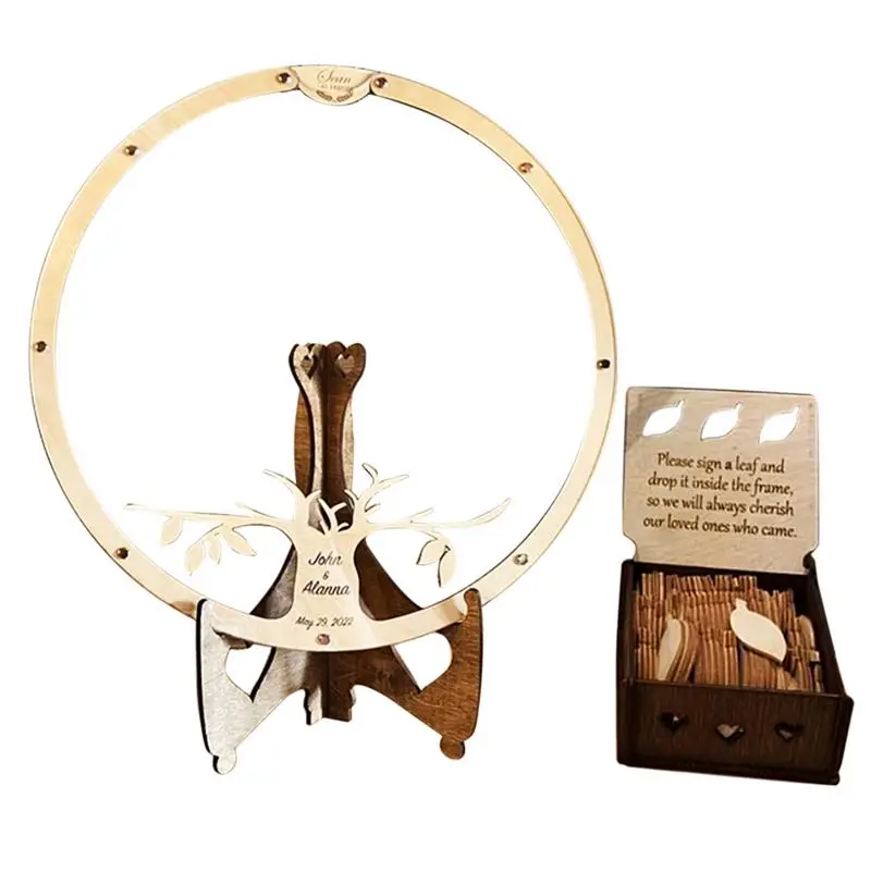 

Деревянная Гостевая книга для свадьбы, подвесная рамка, книга с 60 сердцами для письма, руководство пользователя для подписи с 60 сердцами