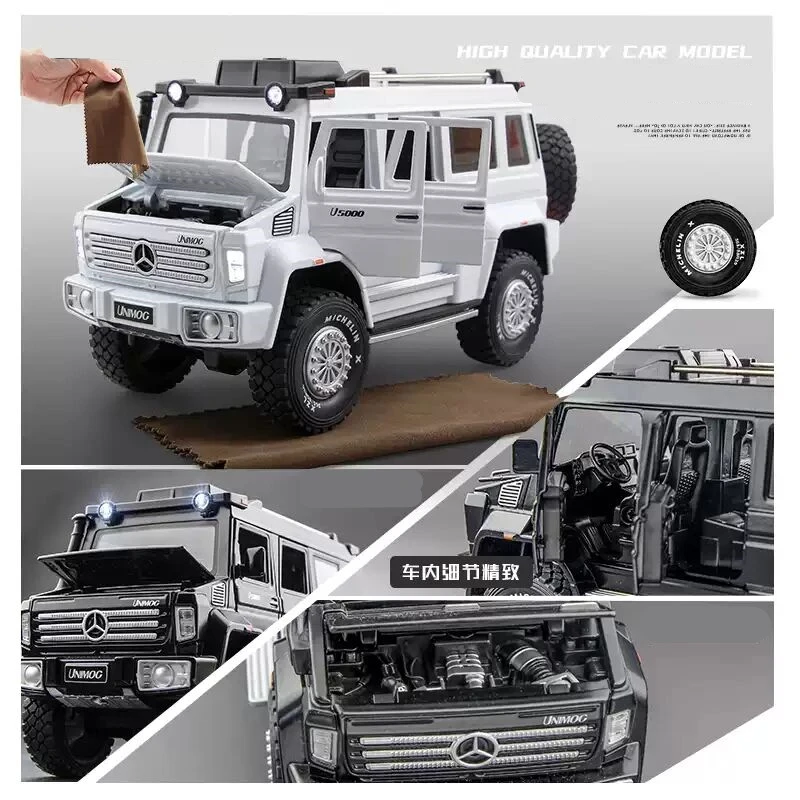 Модель внедорожника Mercedes-Benz Unimog U5000 в масштабе 1:28 модель машины из литья под