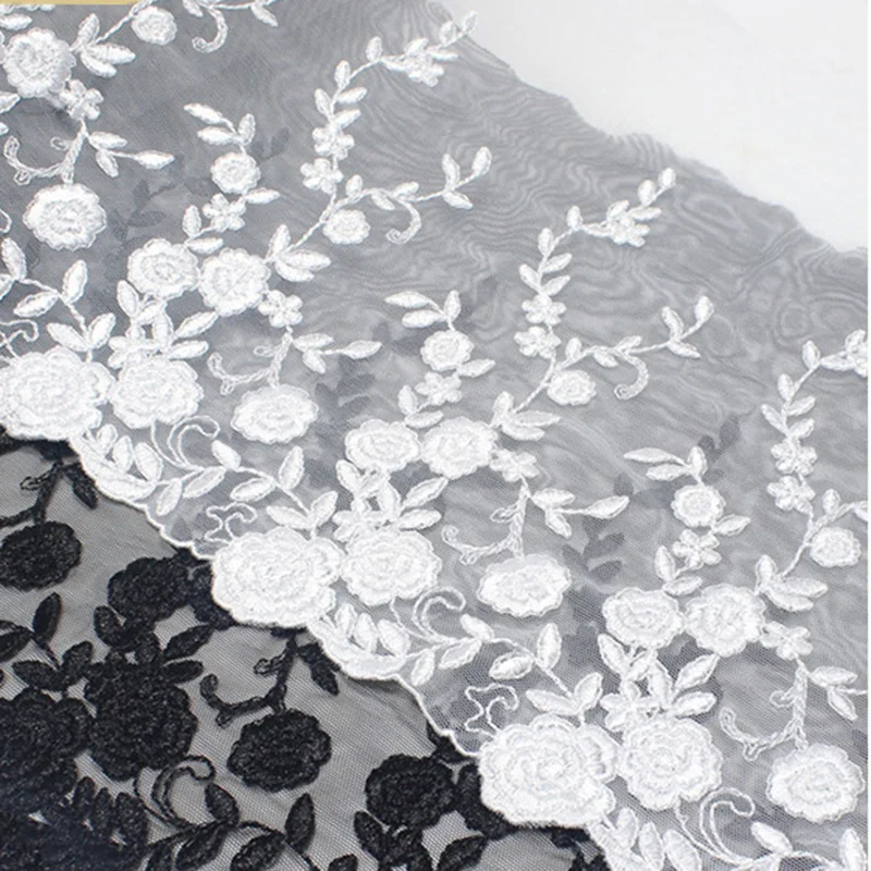 

29Yards Embroidery Lace Trim White Black Lace Fabrics DIY Handmade Lingerie Accessories Floral Lace For Clothing Crafts 2022