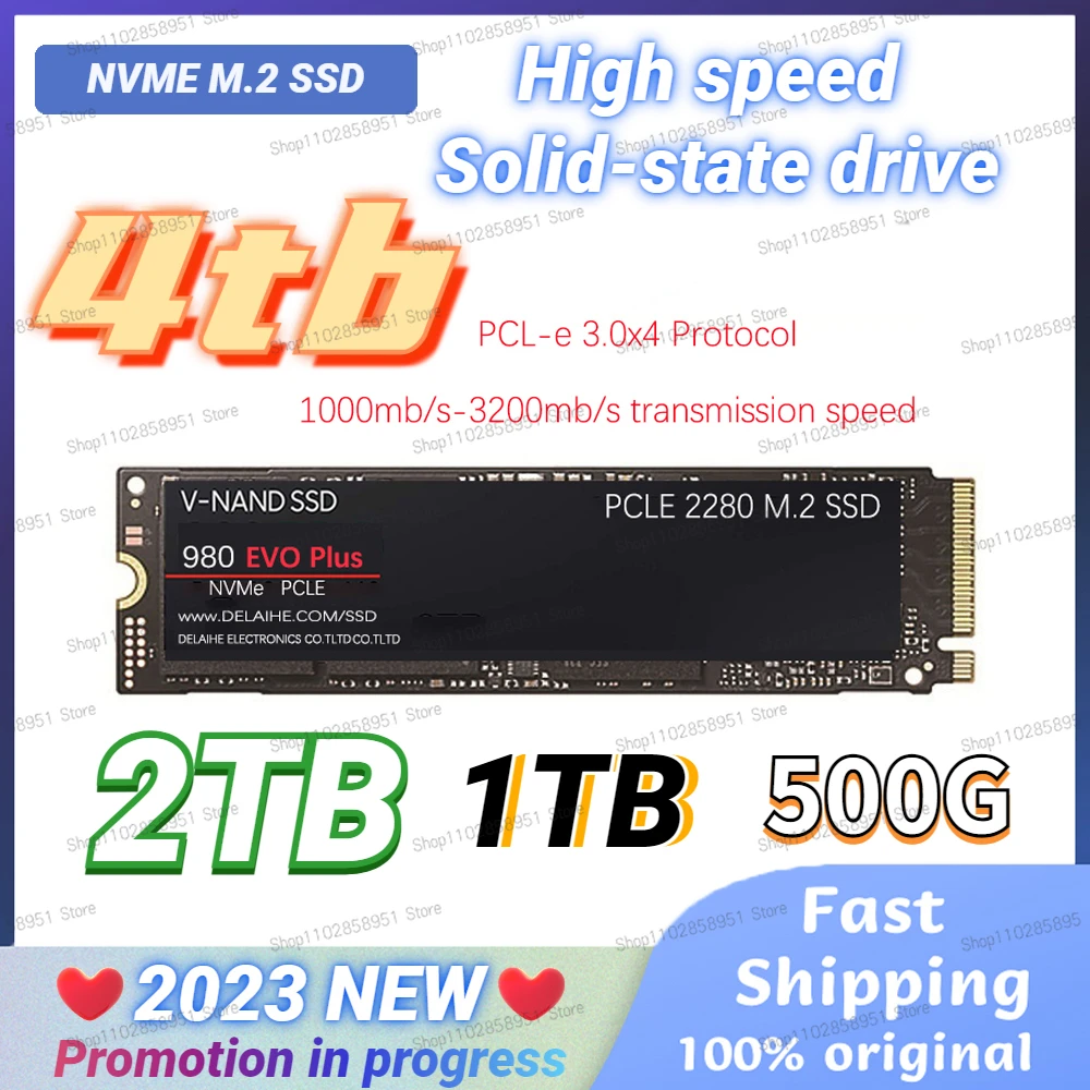

2023 8TB NVME Original SSD 1TB 2TB 4TB 980Pro M2 2280 SSD M.2 SATA 512gb 1TB HDD 120g 240g 2TB HDD disco duro for Desktop Laptop