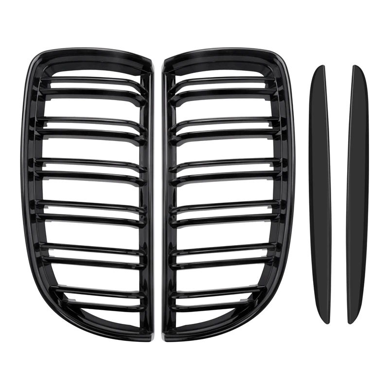 

Front Kidney Grille Hood Grills -Double Line for BMW E90 323I 328I 335I 330I 325I 3-Series 2005-2008 (Gloss Black)