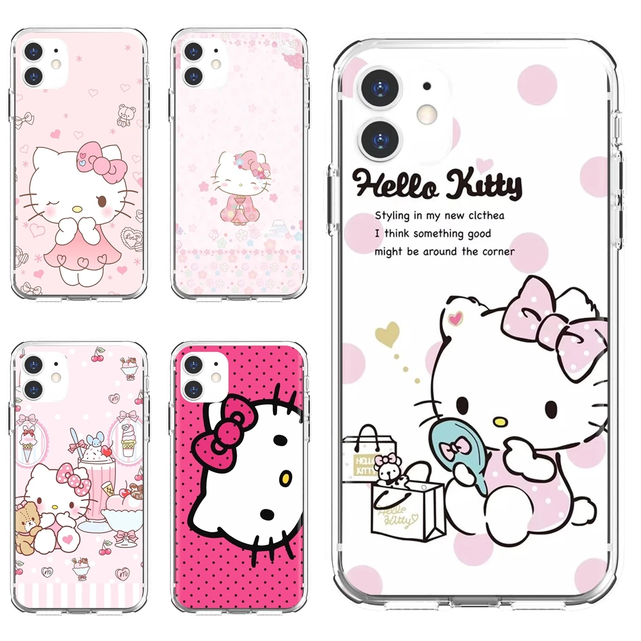 

For iPhone 10 11 12 13 Mini Pro 4S 5S SE 5C 6 6S 7 8 X XR XS Plus Max 2020 Phone Cover Bag Naughty Hello Kitty