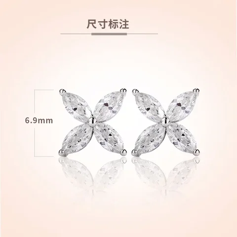 Серебряные серьги и ожерелье Moissanite 1 карат HMJ