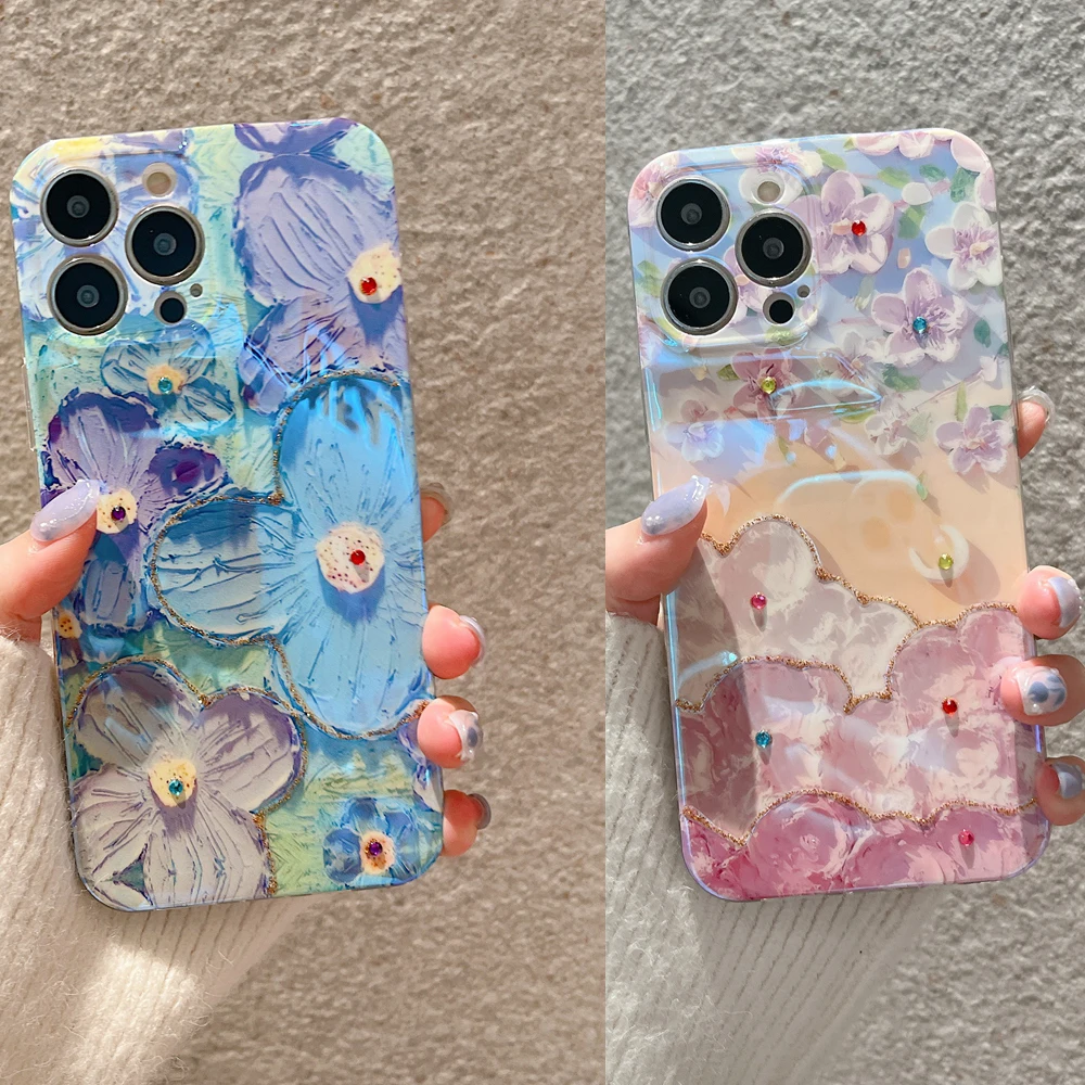 

Capa Reno 7 8 6 5 4 5G Bling Glitter Phone Case for OPPO Reno8 Reno7 SE Reno6 6Z Reno5 Pro Case Rhinestones Flower Silicon Cover