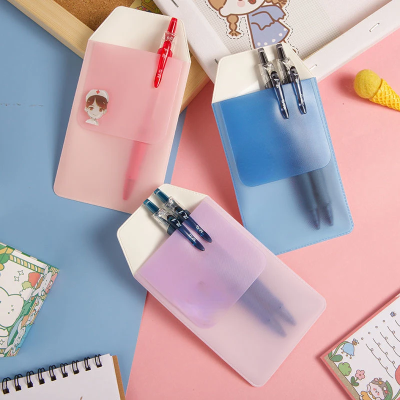 

1pc Hospital Office PVC Nursing Anti-leaking Pencil Case Pocket Protector Doctors Nurses Supplies Leak-Proof Pen Pouch