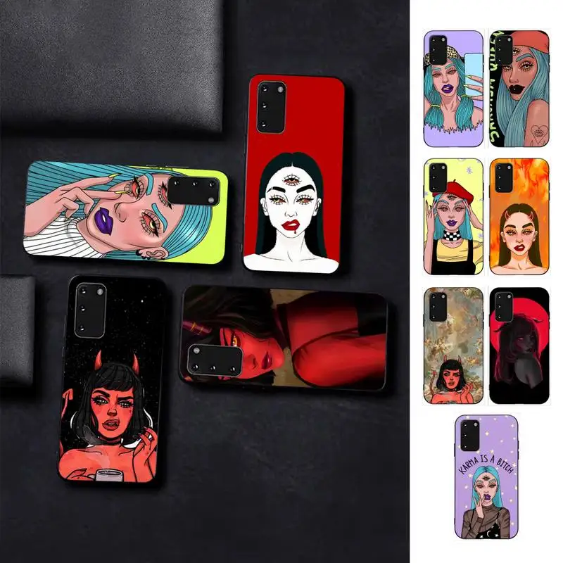 

Devil Woman Bad girl Painted Phone Case for Samsung S10 21 20 9 8 plus lite S20 UlTRA 7edge