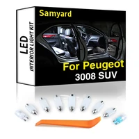 10pcs interior led for peugeot 3008 suv 2016 canbus vehicle bulb indoor dome map reading light error free auto lamp kit