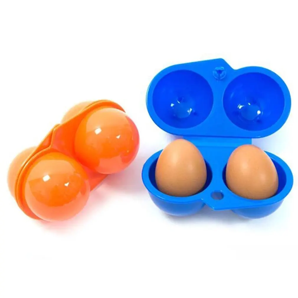 

Коробка для хранения яиц с 2 ячейками, портативный контейнер для яиц на открытом воздухе, для кемпинга, пикника, коробки для яиц, чехол, кухон...