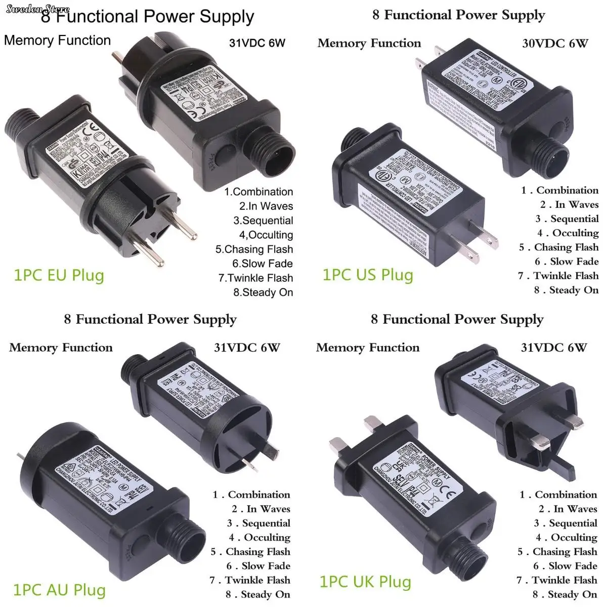 

100-240V To DC 12V 1A Class LED Transformer Adapter AU/UK/US/EU Plug For LED Strip Light Lighting Device Europe Power Supply