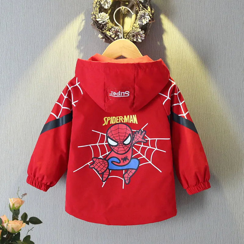 Spring Toddler Boys Clothes Spiderman Baby Children Jacket Coats Autumn Little Kids Windbreaker Boy Hooded Zipper Cardigan