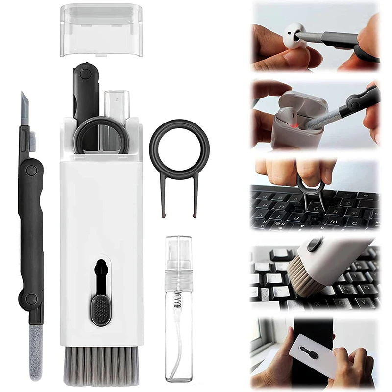 

Computer Keyboard Cleaner Brush 7 in 1 Electronics Cleaner Kit For Headset Keyboard Cleaning Tools Cleaner Keycap Puller Kit