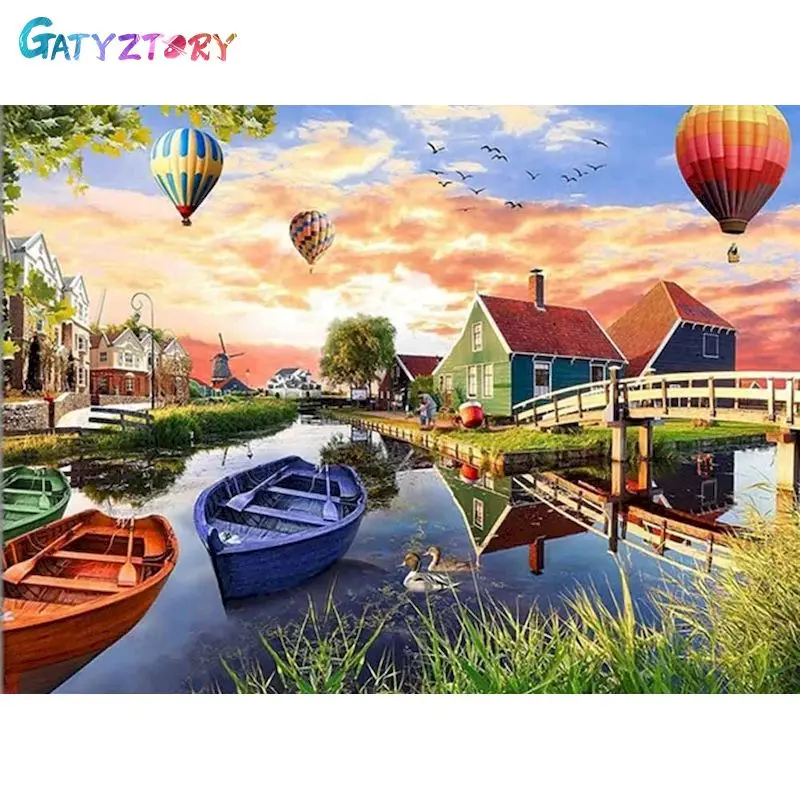 

GATYZTORY Oil Painting By Numbers Balloon Home Decoration 40x50cm Coloring By Numbers HandPainted Coloring Draw Craft DIY Gift
