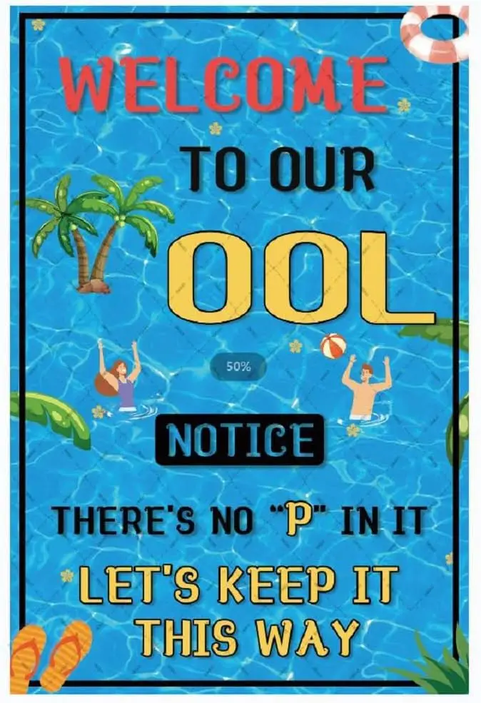 Металлическая жестяная вывеска для бассейна EMOHAT Добро пожаловать в нашу