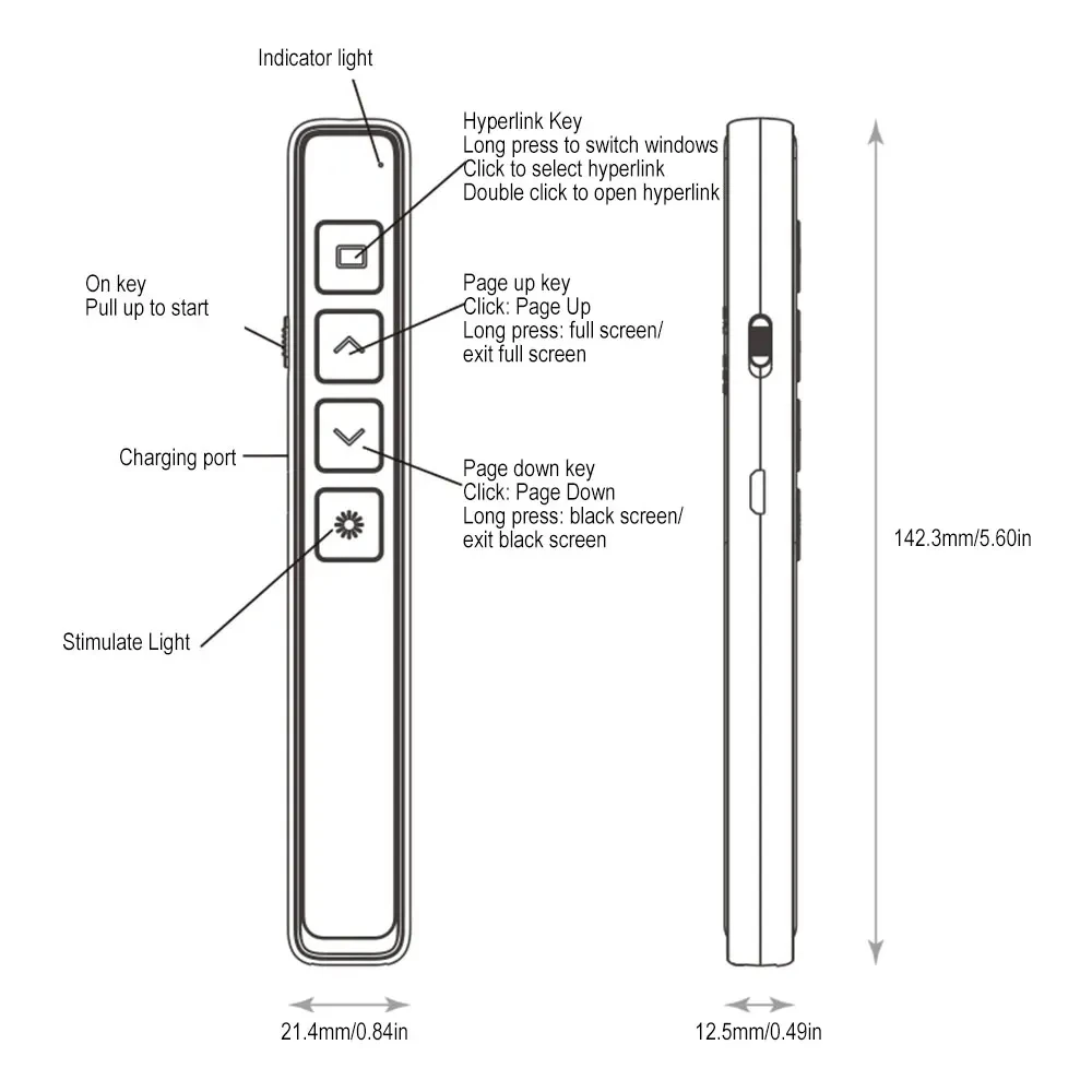 Беспроводной презентационный кликер Powerpoint Pen USB пульт дистанционного управления