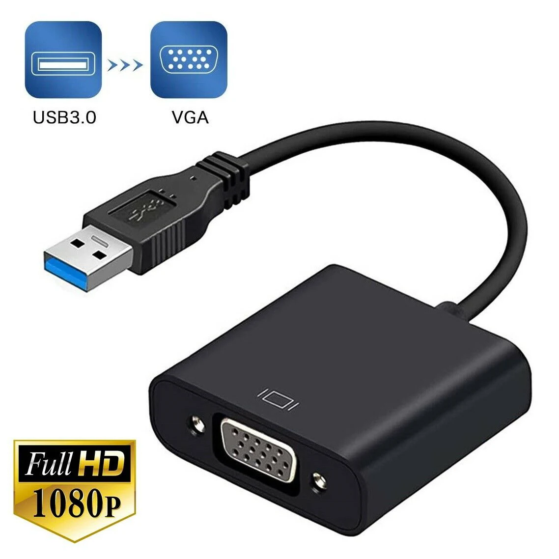 

Gtwoilt USB3.0 To VGA Adapter Cable Converter Audio Video 1080P PC For TV HDTV Monitor Computer Components VGA To Display Port