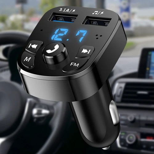Автомобильное зарядное устройство FM-передатчик Bluetooth Автомобильный MP3-плеер для