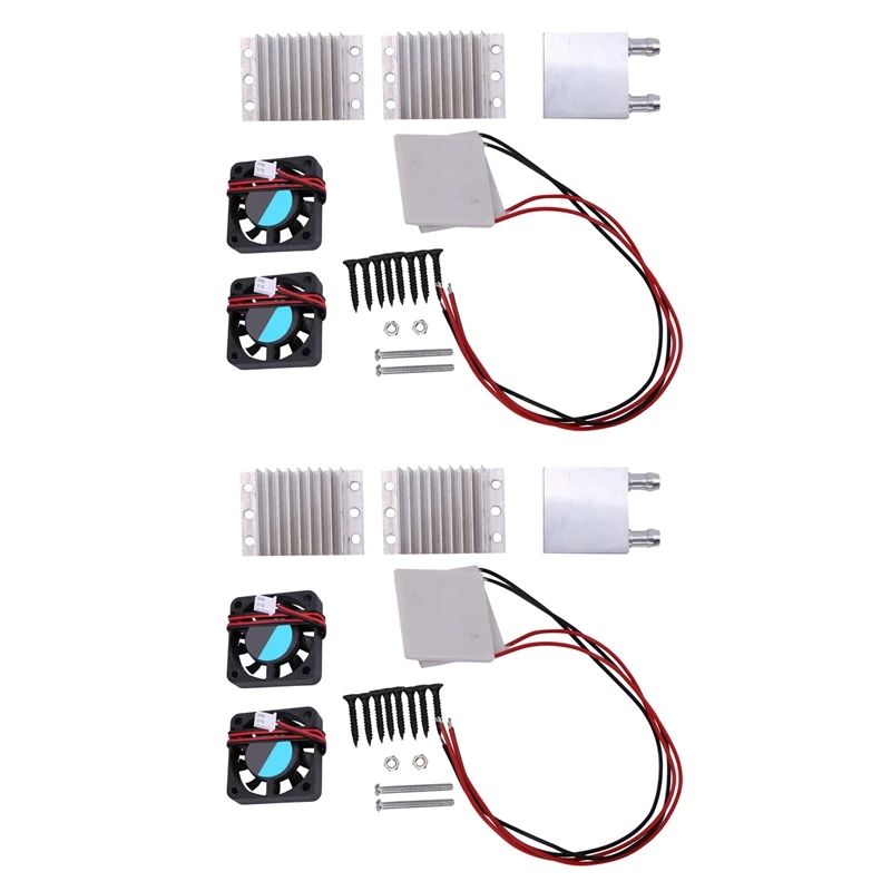 

Top Deals 2X DIY Kits Thermoelectric Peltier Refrigeration Cooling System Water Cooling+ Fan+ 4Pcs TEC1-12706 Coolers