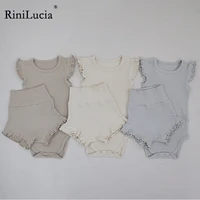 rinilucia baby summer clothing newborn baby girl sleeveless romper jumpsuit and shorts 2pcs outfits set