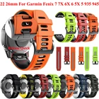 Ремешок JKER 26 22 мм Quickfit для наручных часов Garmin Fenix 7 6 935, силиконовый ремешок Easyfit для часов Fenix 7X 6X 5X Plus 3 3HR