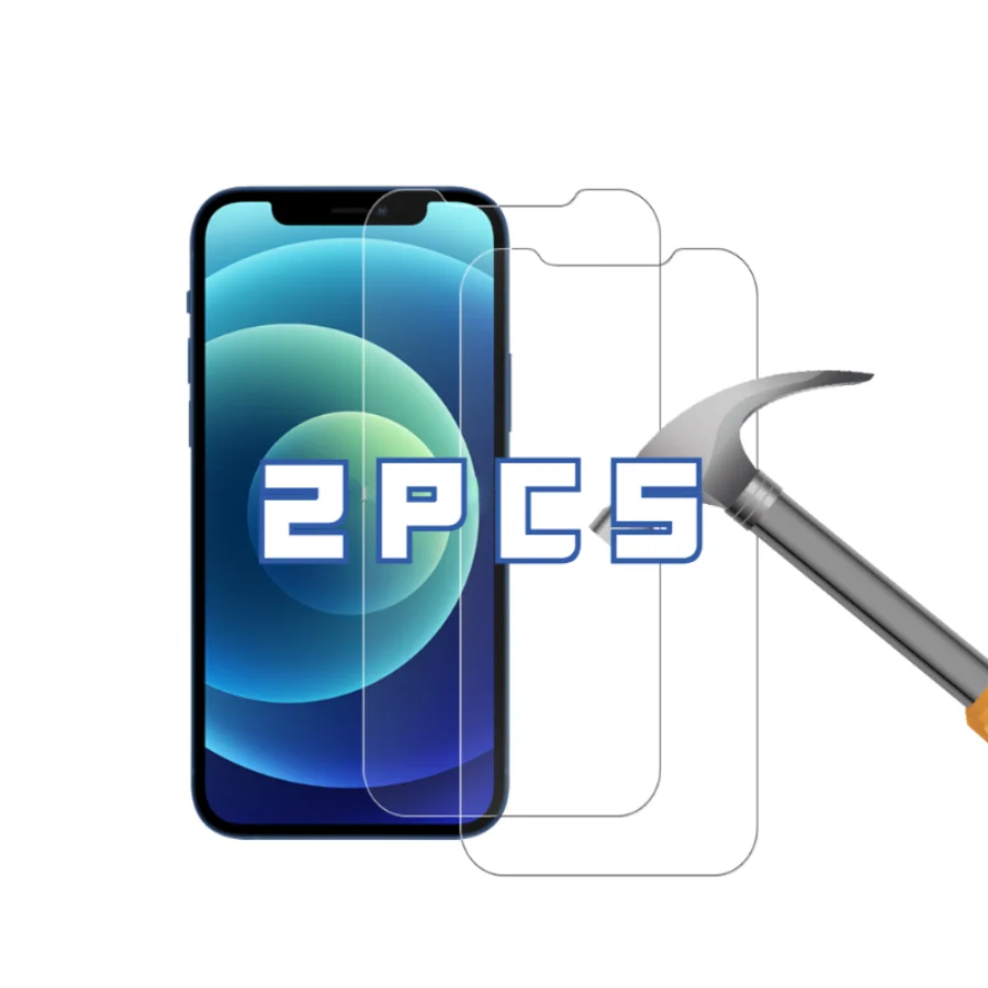 

2PCS 2.5D Full Coverage Tempered Glass For iphone 12 13 11 Pro Max 14 15 Plus Screen Protector For iphone 7 8Plus X XR XS Max