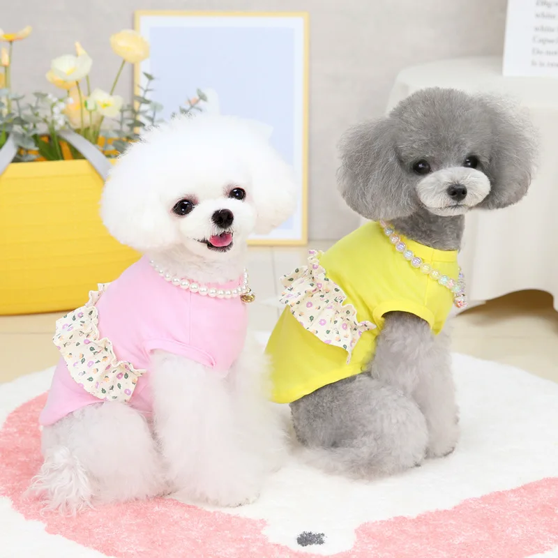 Летняя одежда для собак жилет с ремнями кошек и щенков костюмы йоркширского