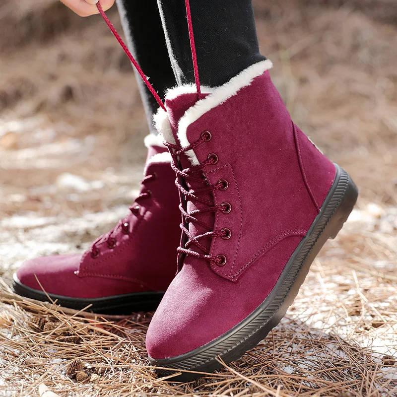 

Fashion Warm Winter Women ankle Boots Female Snow Boots thick bottom Casual Short Shoes Size Large Women's Cotton Shoes