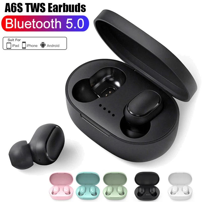 

A6S TWS Wireless Bluetooth Headset with Mic Air Pro Earbuds for Xiaomi Noice Cancelling Earphone Bluetooth Headphones