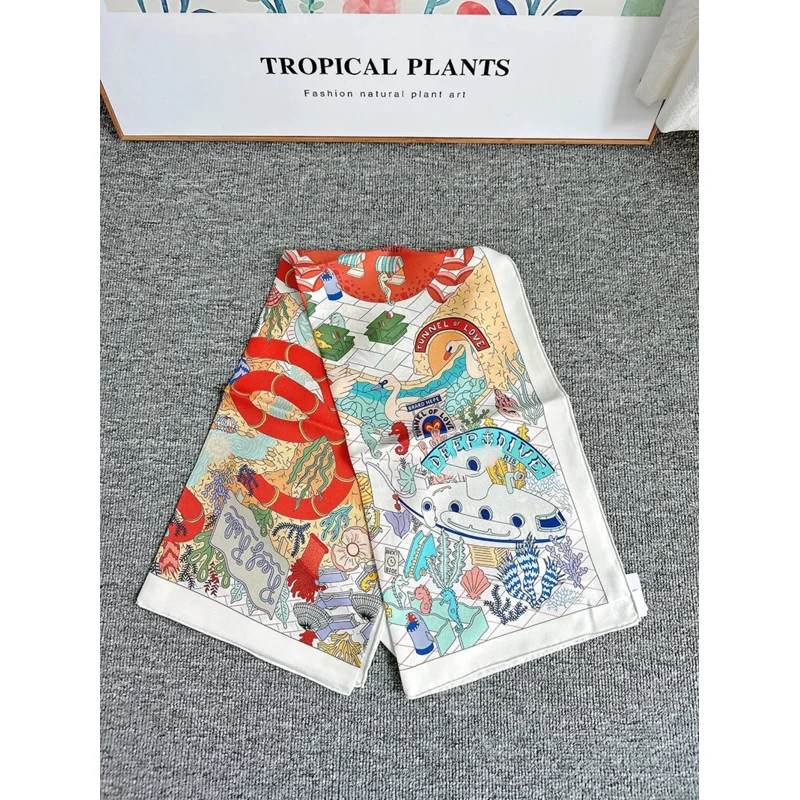 Женский шарф для волос от известного бренда Шелковый натуральный 100 ℅ брендовый