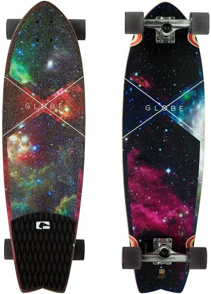 

Cruiser Galaxy Complete Longboard Skateboard 9.7 x 33-Inch Board rails ” deck Patimes de velocidad profesionales Longboard bag