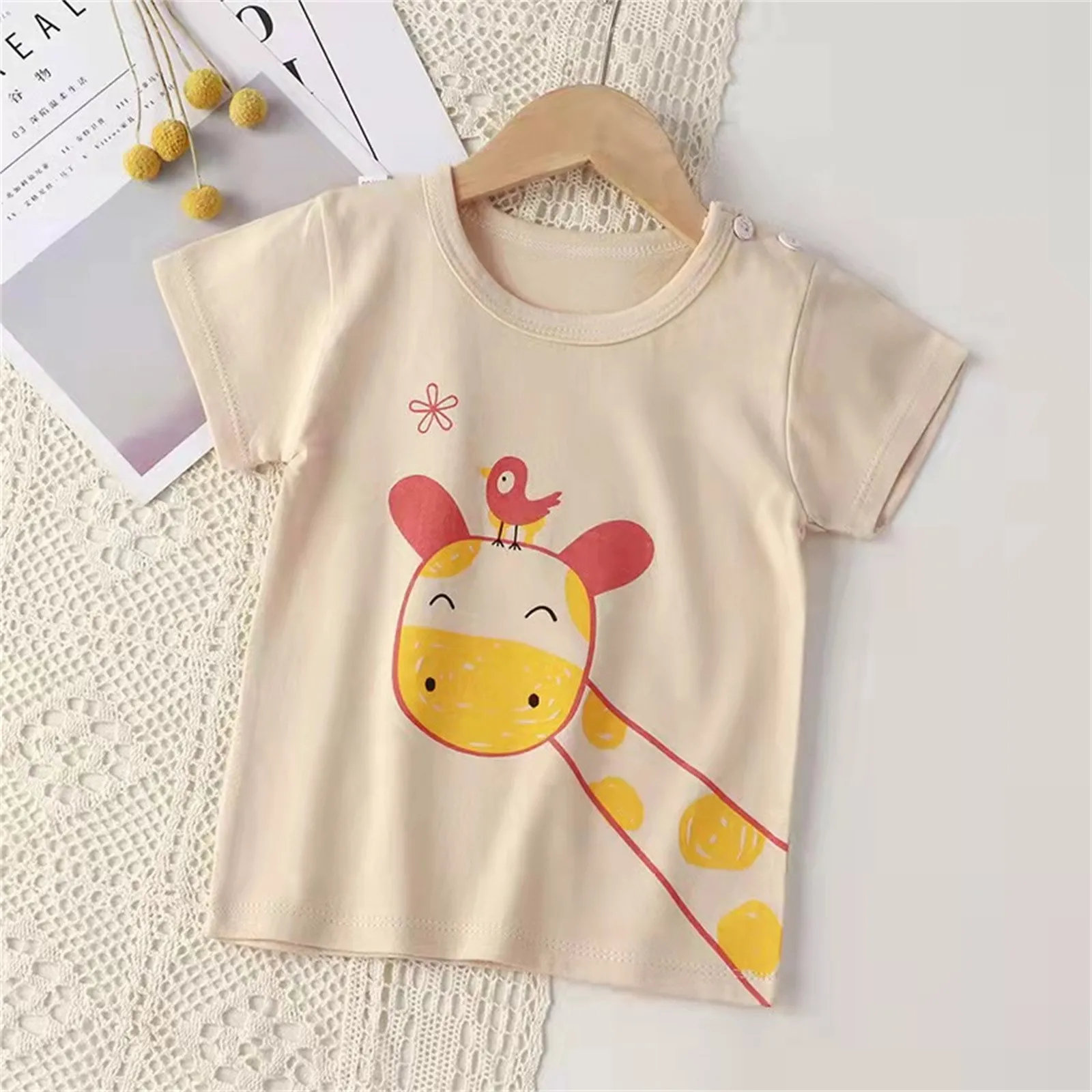

Children Kids Toddler Infant Baby Boys Girls Cute Cartoon Animals Short Sleeve Blouse Top T Shirt Summer Clothing T-Shirts