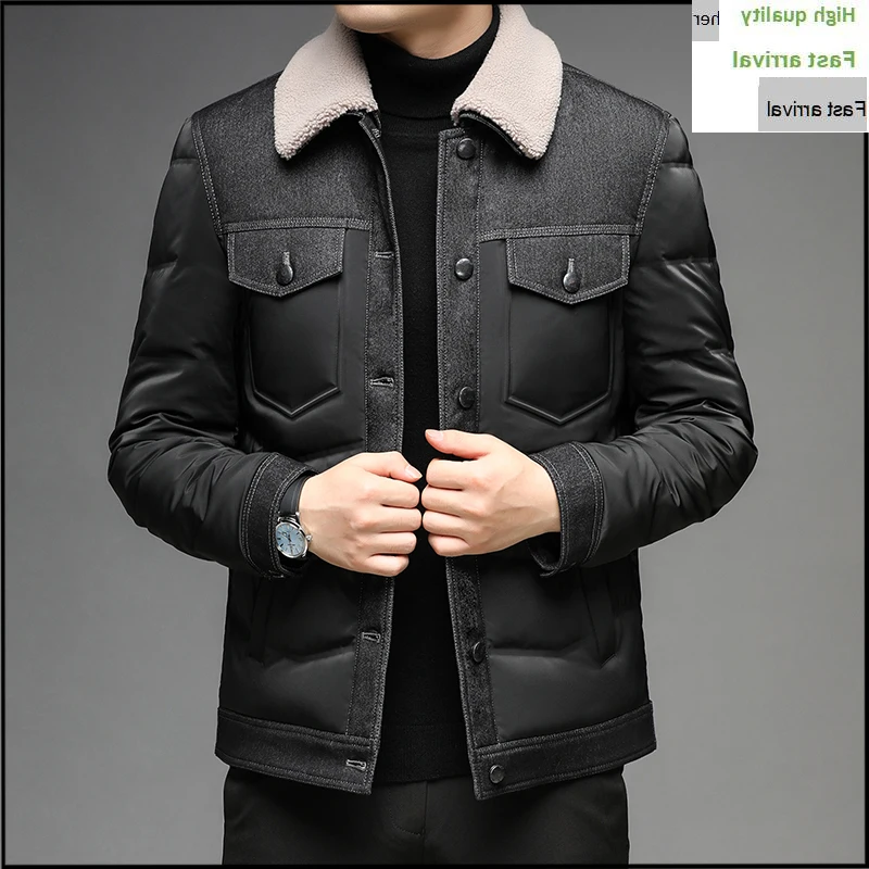 Brand Male Coat New Casual Fashion Down Jacket Men's Winter Jacket 2023 With Fur Collar Jacket Canada Parka Men's Clothing